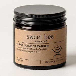 Sweet Bee Organics African Black Soap Cleanser 4 oz Face Body Shave NWT sg